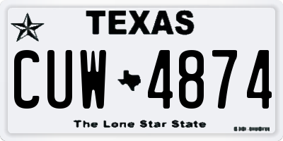 TX license plate CUW4874