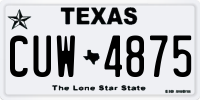 TX license plate CUW4875