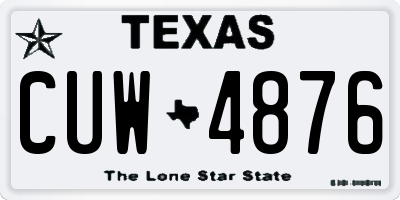 TX license plate CUW4876