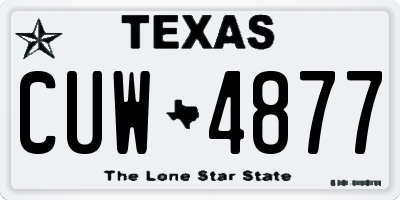 TX license plate CUW4877