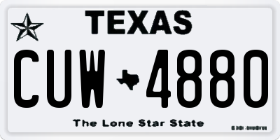 TX license plate CUW4880