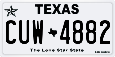 TX license plate CUW4882