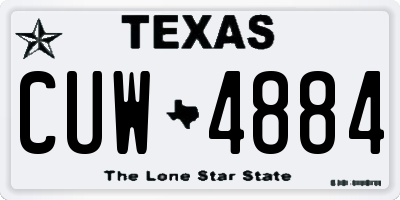 TX license plate CUW4884