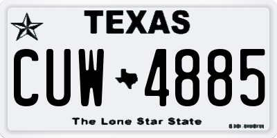 TX license plate CUW4885