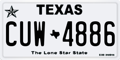 TX license plate CUW4886