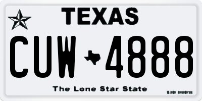 TX license plate CUW4888