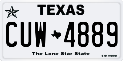 TX license plate CUW4889