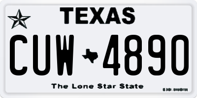 TX license plate CUW4890