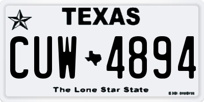 TX license plate CUW4894