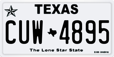 TX license plate CUW4895