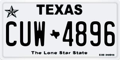 TX license plate CUW4896