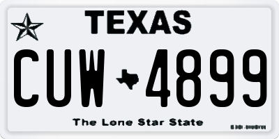TX license plate CUW4899