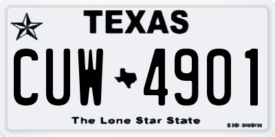 TX license plate CUW4901