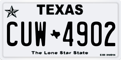 TX license plate CUW4902