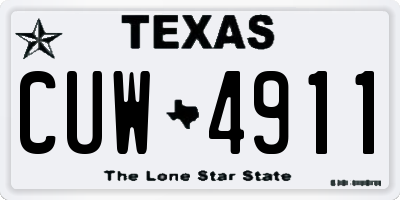 TX license plate CUW4911