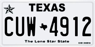 TX license plate CUW4912