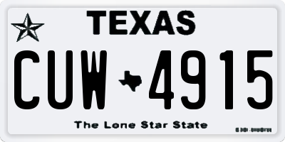 TX license plate CUW4915