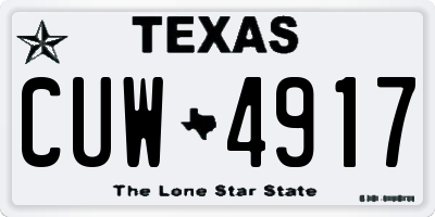 TX license plate CUW4917