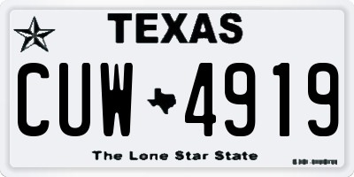 TX license plate CUW4919