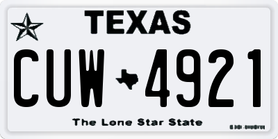 TX license plate CUW4921