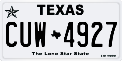 TX license plate CUW4927