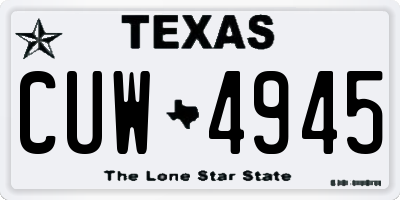 TX license plate CUW4945