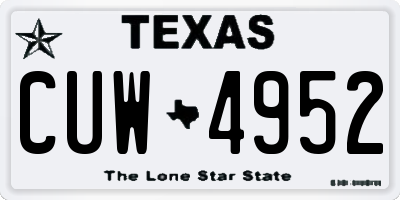 TX license plate CUW4952