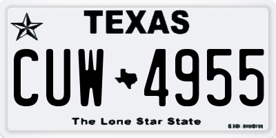 TX license plate CUW4955