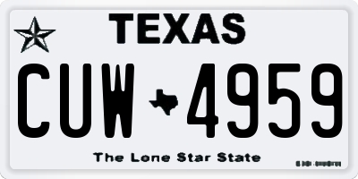 TX license plate CUW4959
