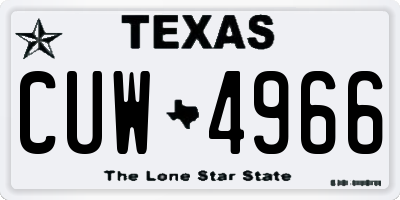 TX license plate CUW4966