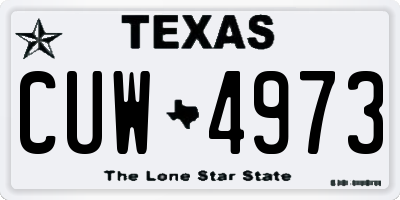 TX license plate CUW4973