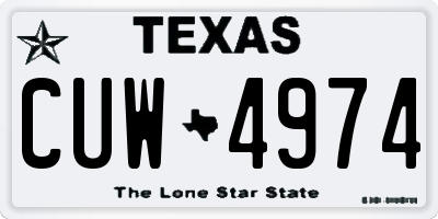 TX license plate CUW4974