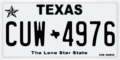 TX license plate CUW4976