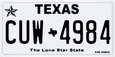 TX license plate CUW4984