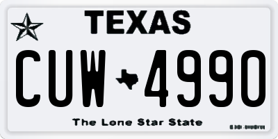 TX license plate CUW4990