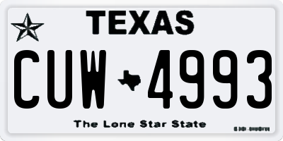 TX license plate CUW4993