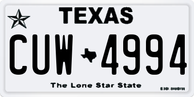 TX license plate CUW4994