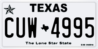 TX license plate CUW4995
