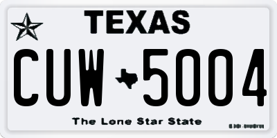 TX license plate CUW5004