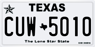 TX license plate CUW5010