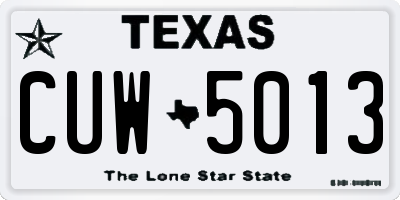 TX license plate CUW5013