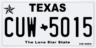 TX license plate CUW5015