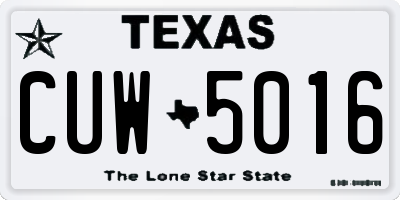 TX license plate CUW5016