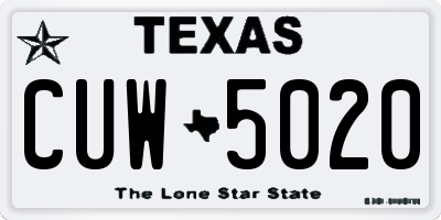 TX license plate CUW5020