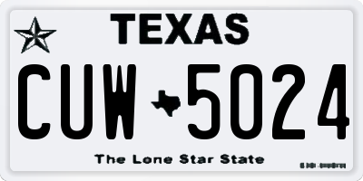 TX license plate CUW5024