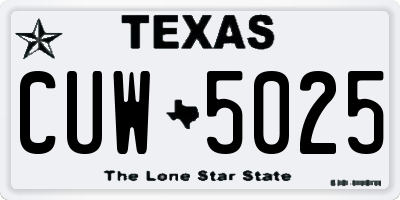 TX license plate CUW5025