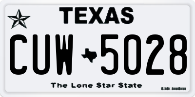 TX license plate CUW5028