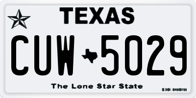 TX license plate CUW5029