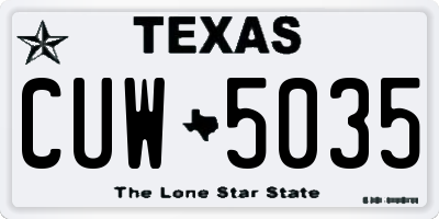 TX license plate CUW5035