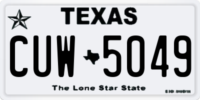 TX license plate CUW5049